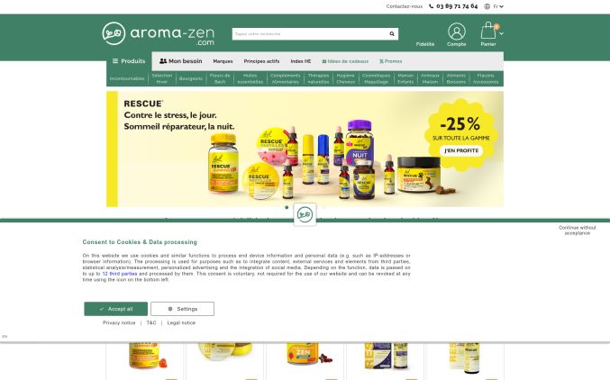 Capture de aroma-zen.com