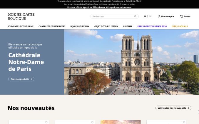 Capture de boutique.notredamedeparis.fr