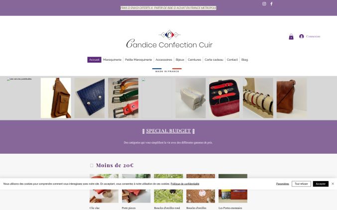 Capture de candiceconfectioncuir.com