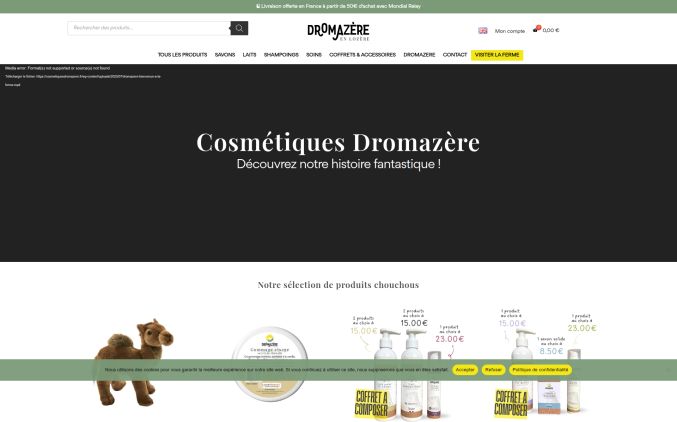 Capture de cosmetiquesdromazere.fr
