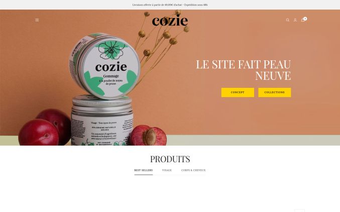 Capture de cozie-bio.com