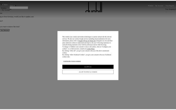 Capture de dunhill.com