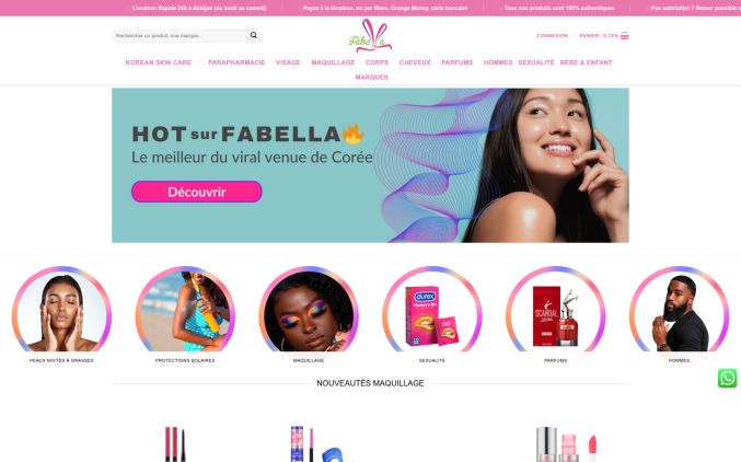 Capture de fabellashop.ci