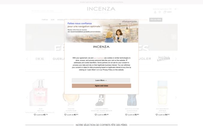 Capture de incenza.com