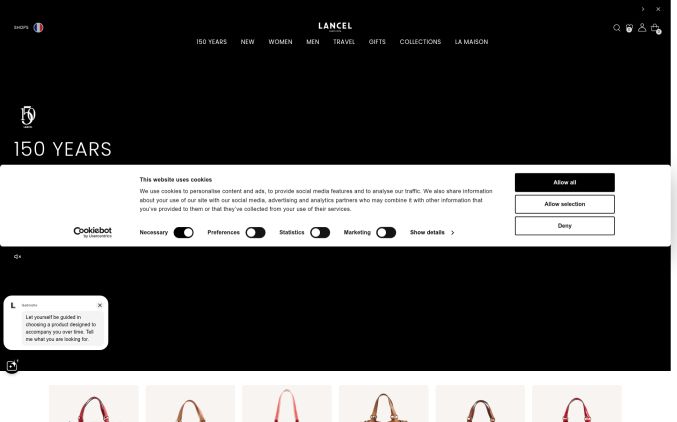 Capture de lancel.com