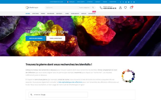 Capture de lithotherapie.net