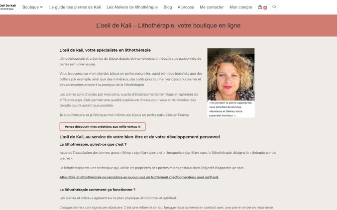 Capture de loeildekali-lithotherapie.fr