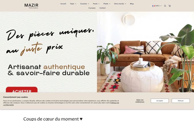 Capture de mazir.fr