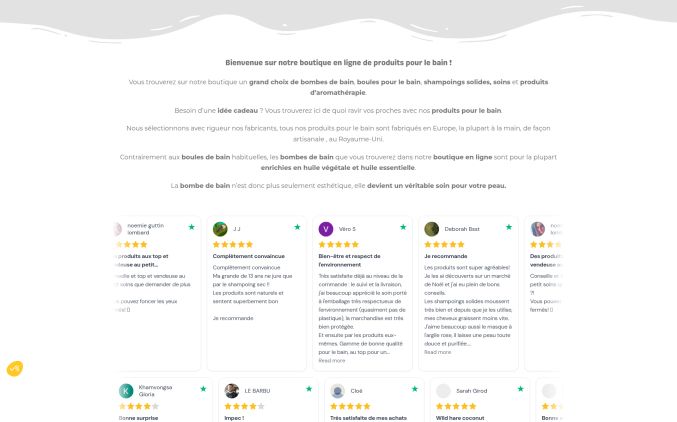 Capture de mesproduitspourlebain.com