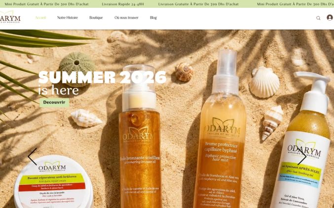 Capture de odarymcosmetics.com