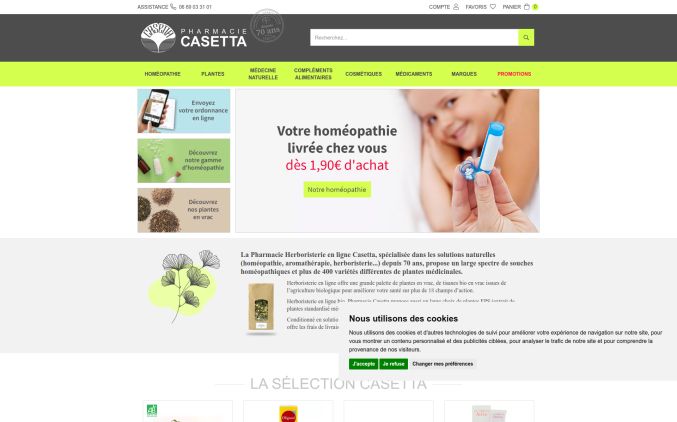 Capture de pharmaciecasetta.fr