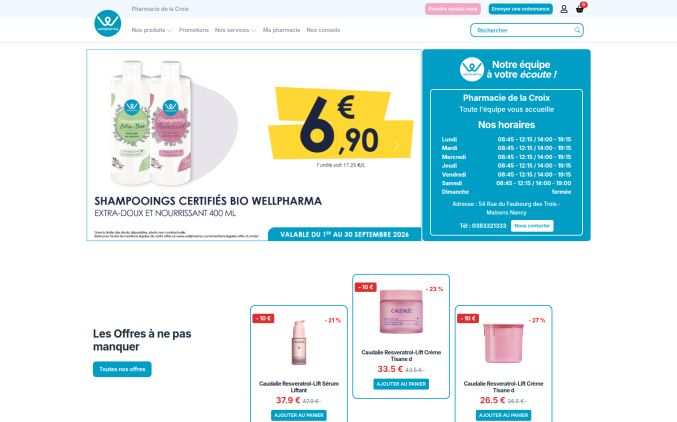 Capture de pharmaciedelacroix.wellpharma.com