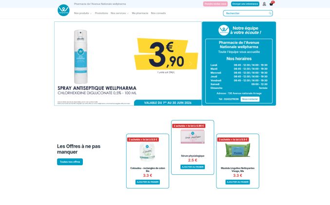 Capture de pharmaciedelavenuenationale.wellpharma.com