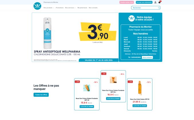 Capture de pharmaciedumortier.wellpharma.com