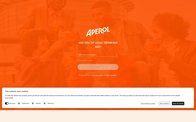 Capture de shop.aperol.com