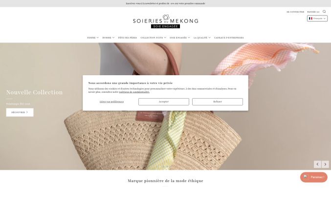 Capture de soieriesdumekong.com
