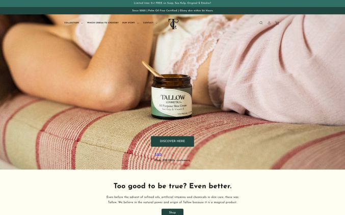 Capture de tallowcosmetics.com