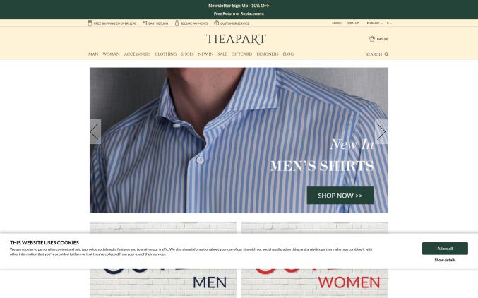 Capture de tieapart.com