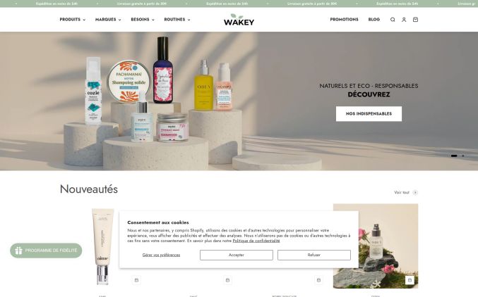 Capture de wakey-cosmetiques.com