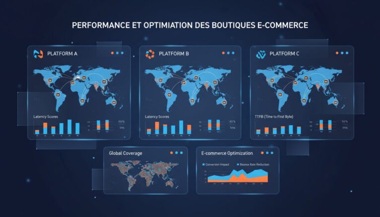Comparatif visuel des plateformes CDN majeures avec carte mondiale