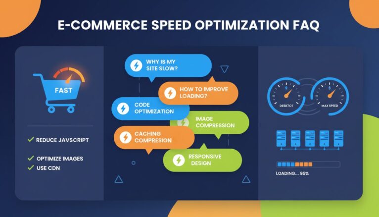 Interface FAQ dédiée à l'optimisation de vitesse e-commerce 2026