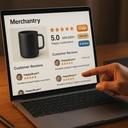 Écran e-commerce avec faux avis clients révélant une manipulation de preuve sociale