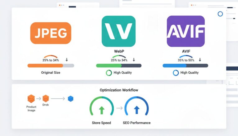Comparaison visuelle des formats JPEG WebP et AVIF en compression