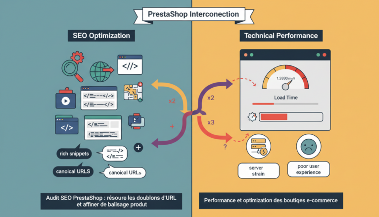 Illustration des modules SEO ralentissant la performance PrestaShop