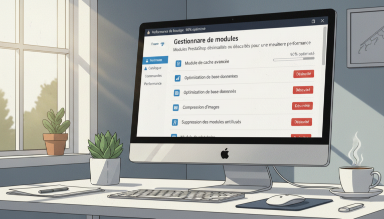Interface PrestaShop gestion modules désinstallation