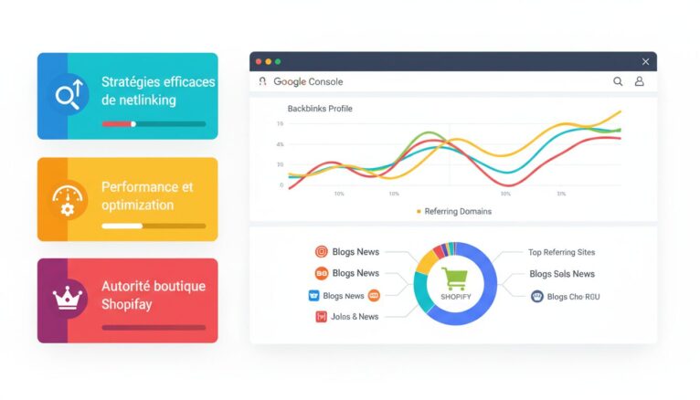 Interface digitale de suivi netlinking pour boutique Shopify