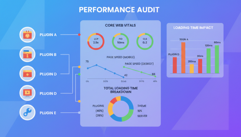 Tableau d'analyse de vitesse et Core Web Vitals WooCommerce
