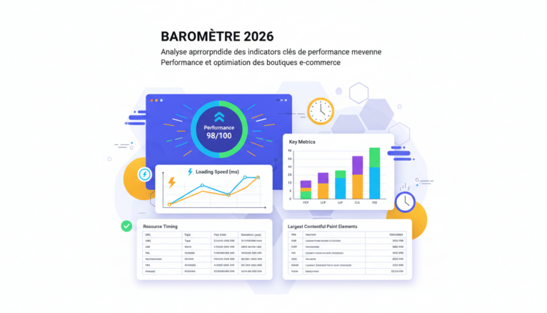illustration digitale des indicateurs techniques et vitesse de chargement