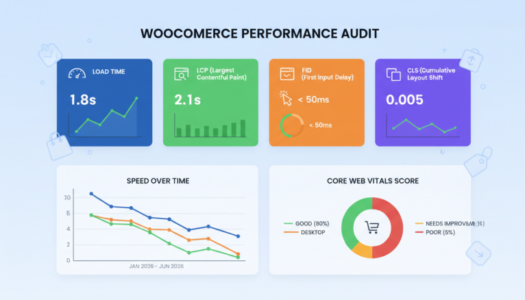 Tableau de bord digital des Core Web Vitals WooCommerce
