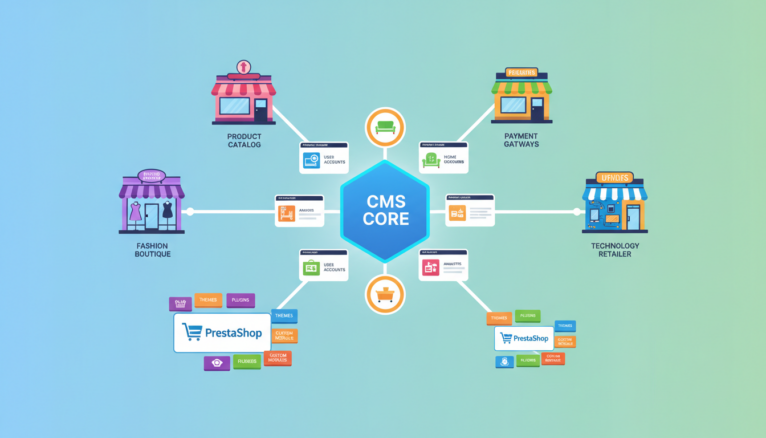 illustration digitale CMS impact performance mode maison tech