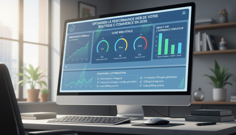 Tableau de bord e-commerce avec indicateurs Core Web Vitals